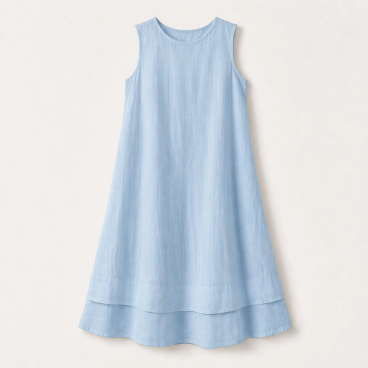 Veyla – Layered A-line Midi Dress with Hidden Pockets + 50% OFF