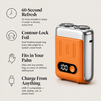 Flintcrest – Pocket-Size Rotary Electric Shaver with Magnetic Head + 50% OFF