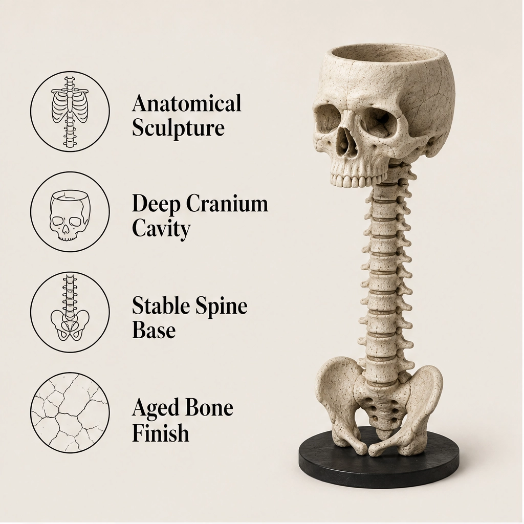 Vertebloom – Gothic Skull & Spine Statement Planter for Year-Round Decor + 50% OFF