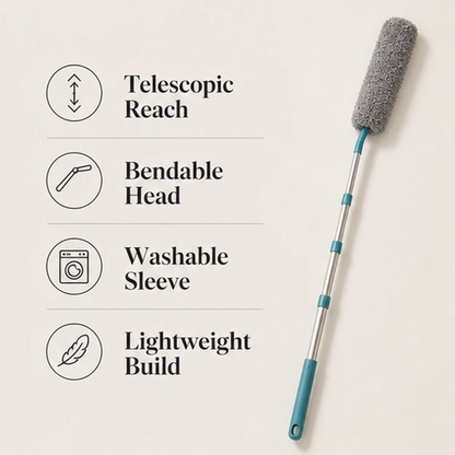 Nooken – Bendable Microfiber Gap Duster with Telescopic 51" Reach + 50% OFF