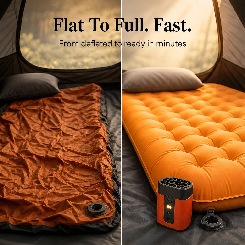 Trailwind™ – Cordless USB-Rechargeable Mini Air Pump with LED Light + 50% OFF