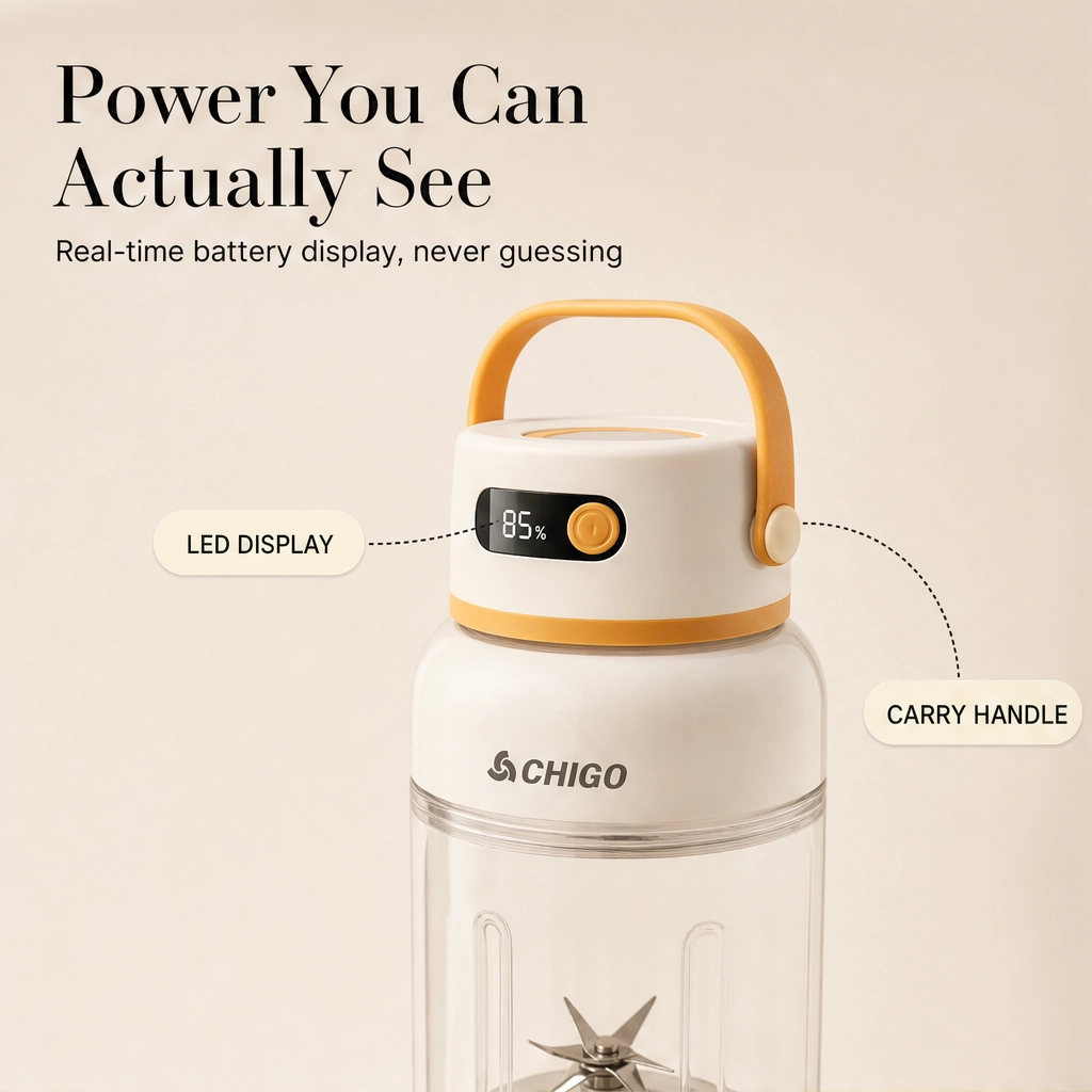 Bloomvolt™ – 1000mL Cordless Smoothie Blender with 18,000 RPM Motor & Smart Battery Display + 50% OFF