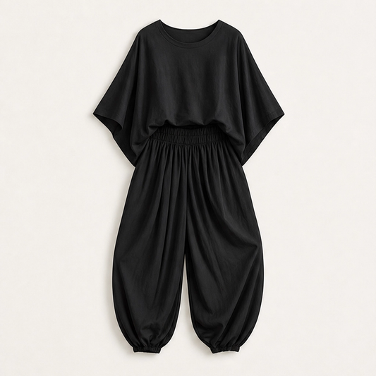 Rivelle – Batwing Top & Wide-Leg Two-Piece Lounge Set + 50% OFF