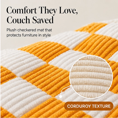 Denwyck – Plush Checkered Anti-Slip Dog Couch Mat & Furniture Protector + 50% OFF