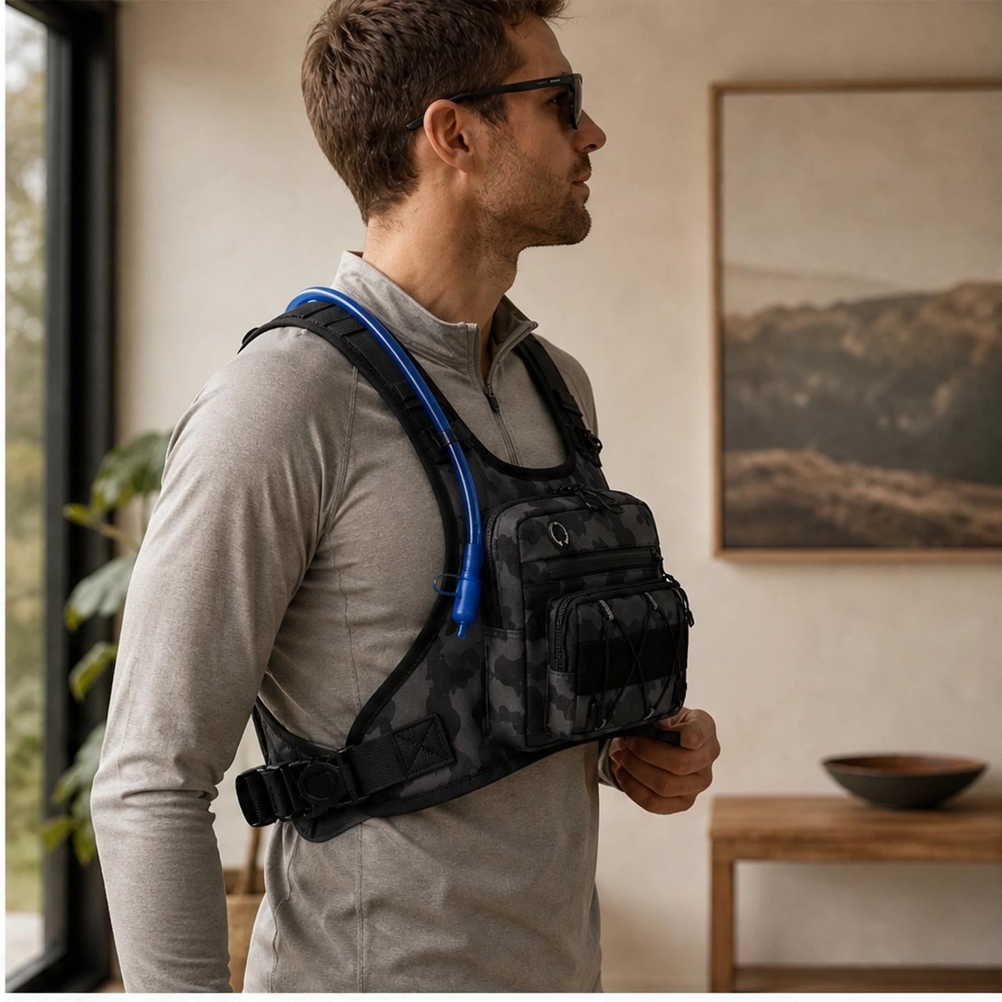 Flintrek – Hands-Free Hydration Chest Rig with 2L Bladder & Front Storage + 50% OFF