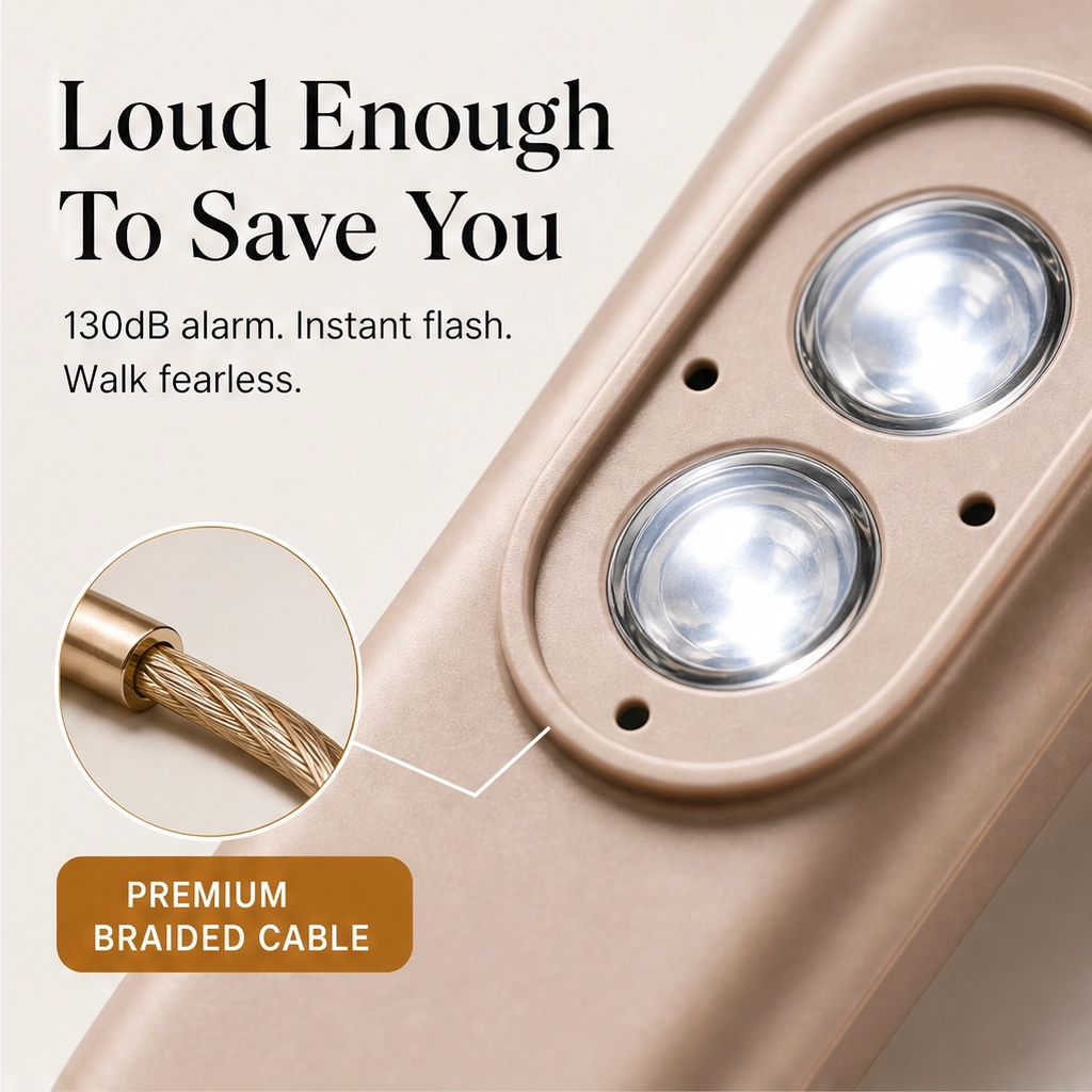 Keyward – 130dB Siren, Dual LED Light & USB Rechargeable Safety Alarm Keychain + 1+1 FREE