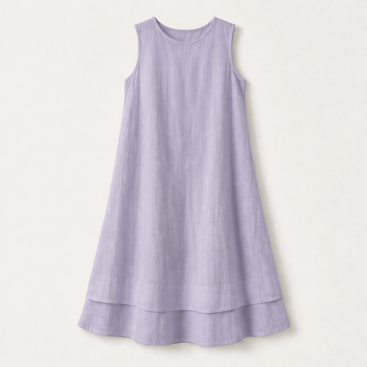 Veyla – Layered A-line Midi Dress with Hidden Pockets + 50% OFF