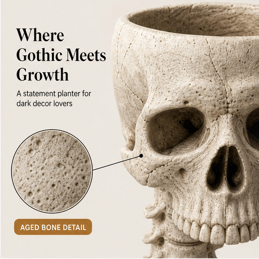 Vertebloom – Gothic Skull & Spine Statement Planter for Year-Round Decor + 50% OFF