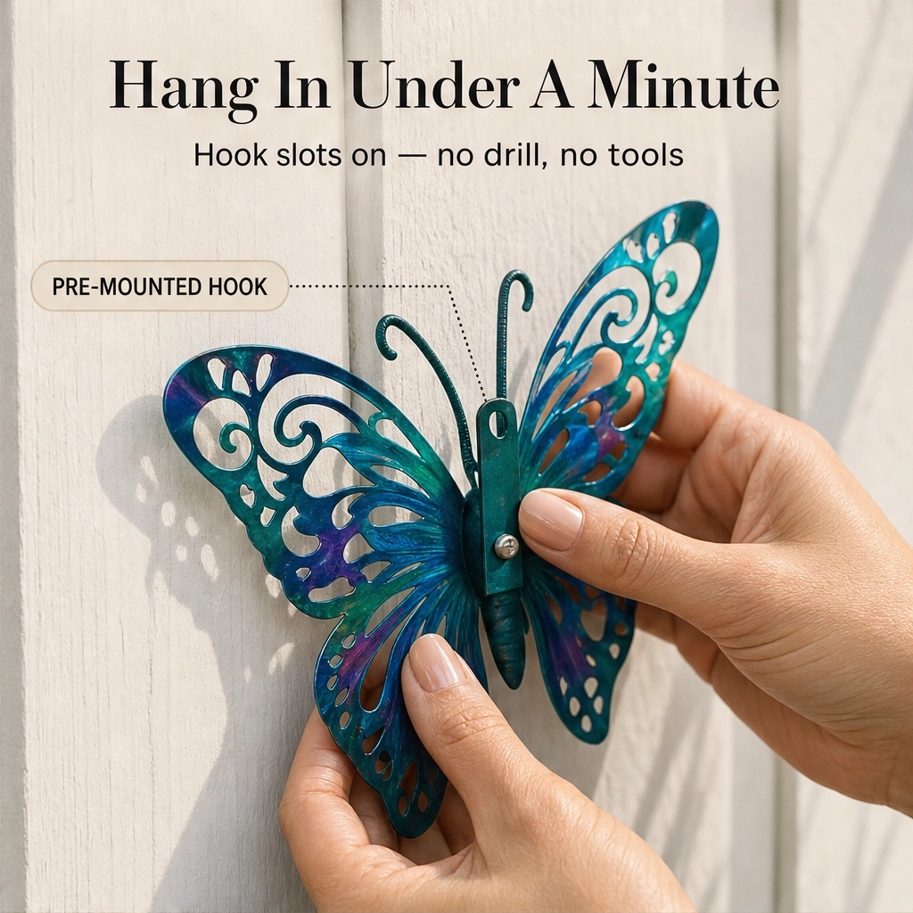 Petalcroft™ – Hand-Painted Iron Butterfly Wall Art for Garden & Fence + 50% OFF