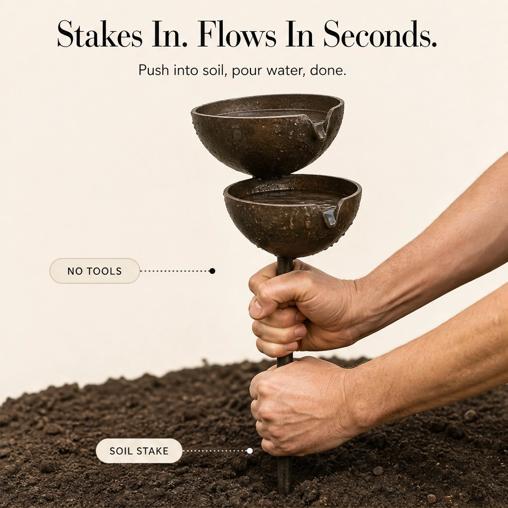 Rillbrook™ – 3-Tier Cascading Rain Catcher Bird Bath Garden Stake + 50% OFF