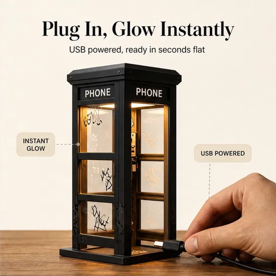 Noctaire™ – Cinematic Vintage Phone Booth Ambient Lamp + 50% OFF