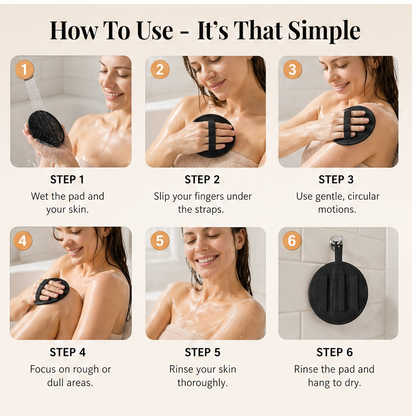 Sableau – Reusable Textured Exfoliating Body Scrub Pad with Hand Strap + 1+1 FREE