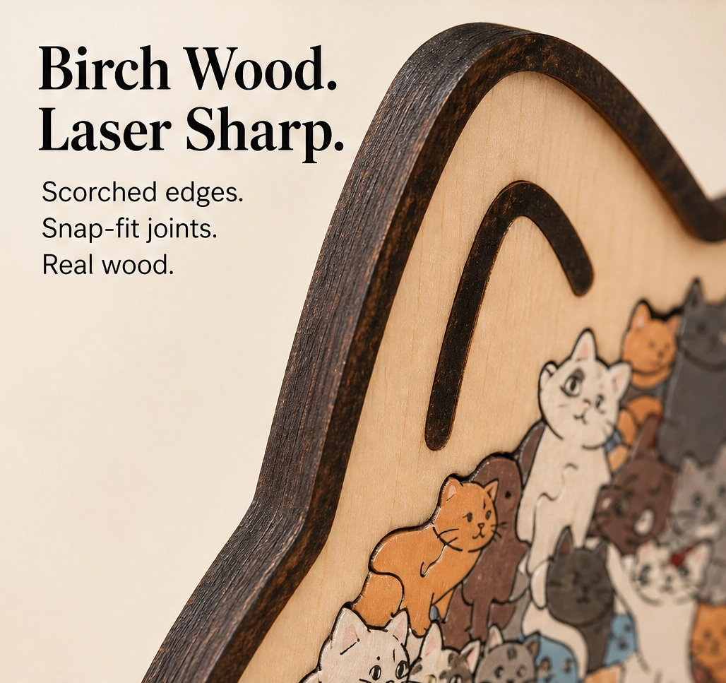 Birchpaw – Wooden Cat & Dog Puzzle with Display Stand + 50% OFF