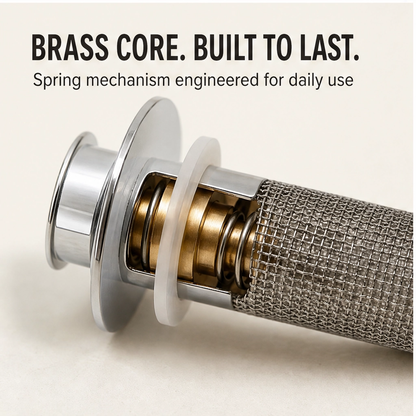 Clearwell™ – Pop-Up Drain Filter with 304 Stainless Steel Hair Catcher+ 50% OFF