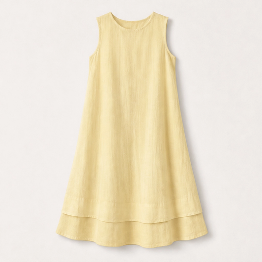 Veyla – Layered A-line Midi Dress with Hidden Pockets + 50% OFF
