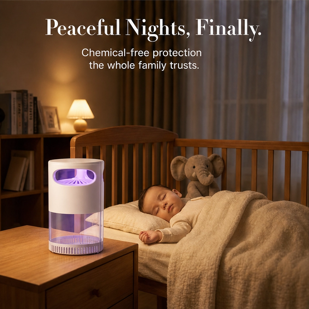 Hushvale™ – Silent Vortex UV Mosquito Trap Lamp for Bedrooms & Nurseries + 50% OFF