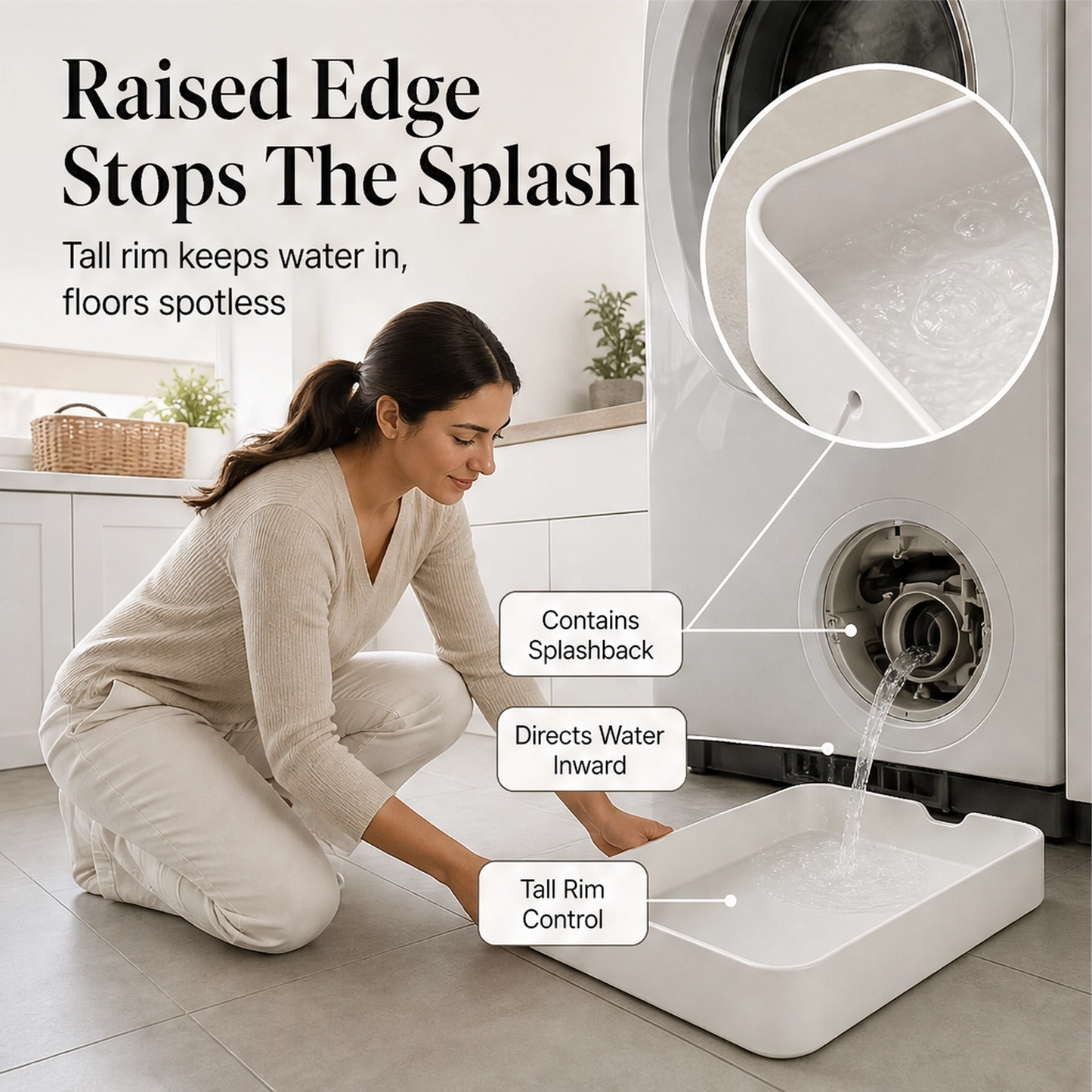 Brimwell – Slim Leak-Catch Drain Tray for Front-Load Washers + 50% OFF