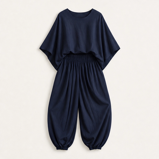 Rivelle – Batwing Top & Wide-Leg Two-Piece Lounge Set + 50% OFF
