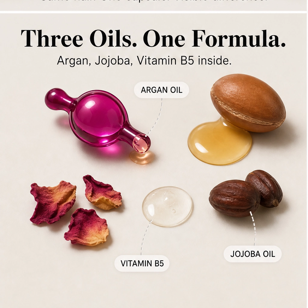 Tressara – Argan & Rosehip Hair Oil Capsules for Silky, Frizz-Free Shine + 1+1 FREE