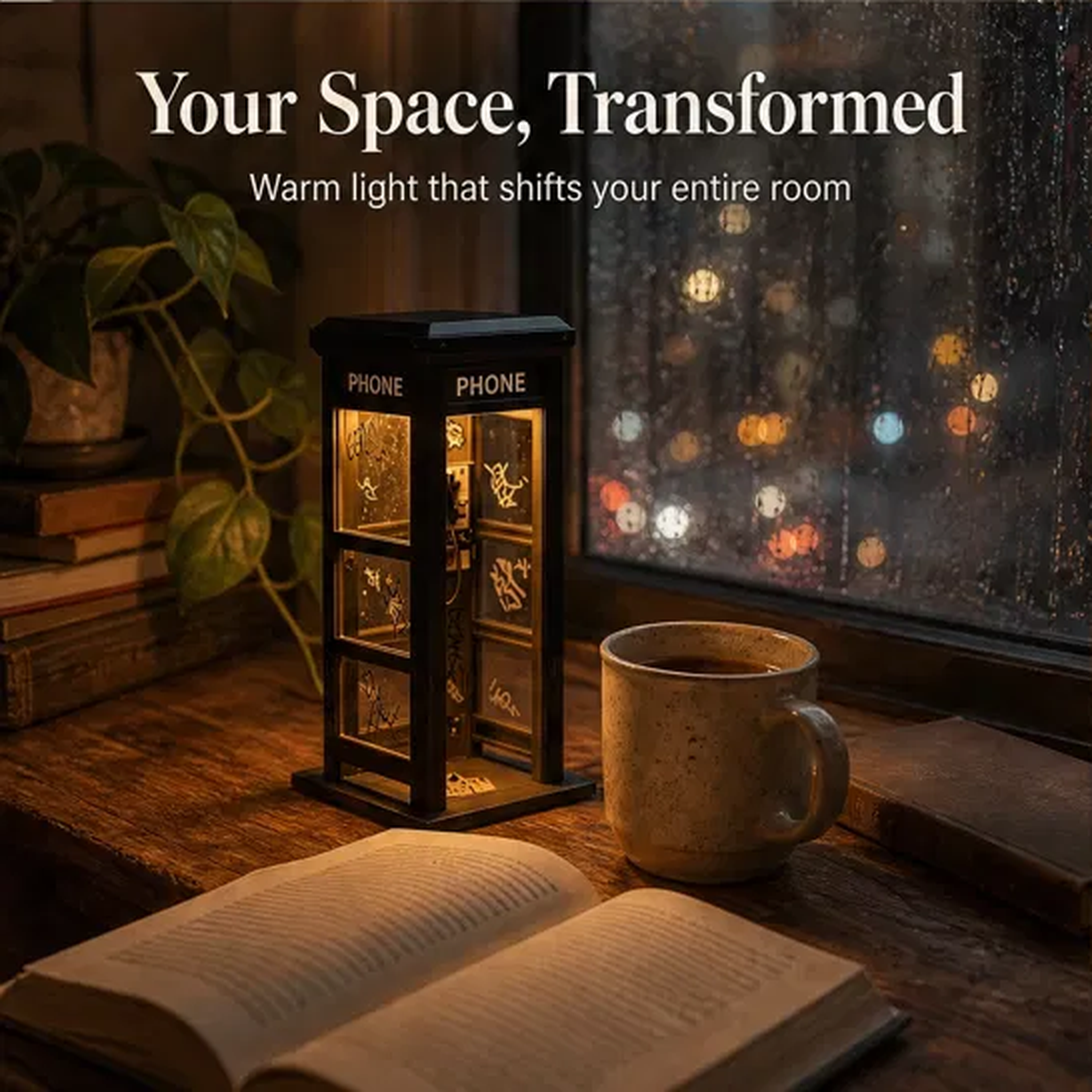 Noctaire™ – Cinematic Vintage Phone Booth Ambient Lamp + 50% OFF