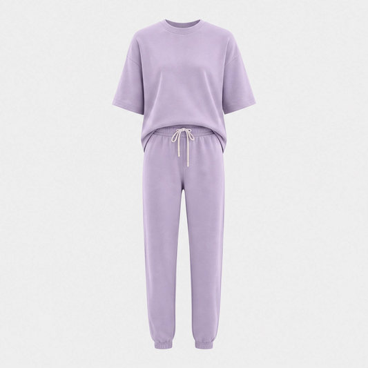Lullaire™ – Buttery-Soft Drop-Shoulder Top & Drawstring Jogger Lounge Set + 50% OFF