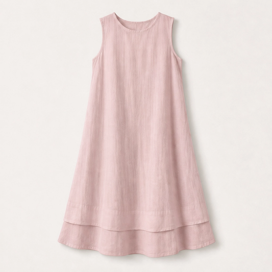 Veyla – Layered A-line Midi Dress with Hidden Pockets + 50% OFF
