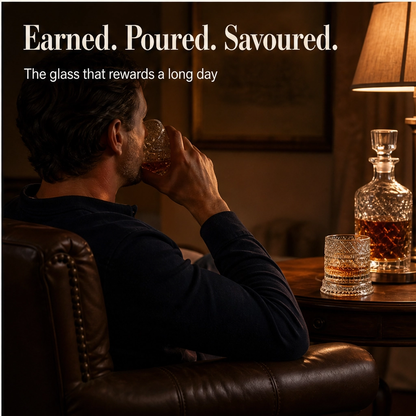 Caskwell™ – 360° Rotating Embossed Crystal Whiskey Tumbler + 50% OFF