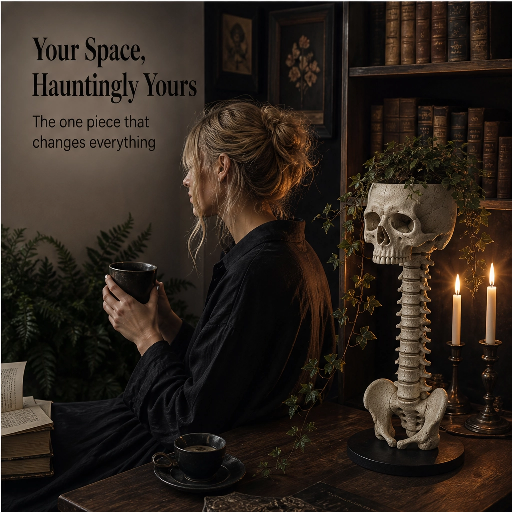 Vertebloom – Gothic Skull & Spine Statement Planter for Year-Round Decor + 50% OFF