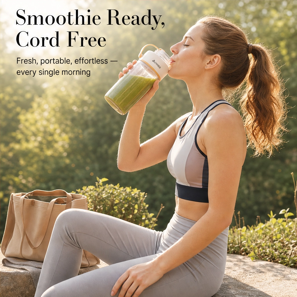 Bloomvolt™ – 1000mL Cordless Smoothie Blender with 18,000 RPM Motor & Smart Battery Display + 50% OFF