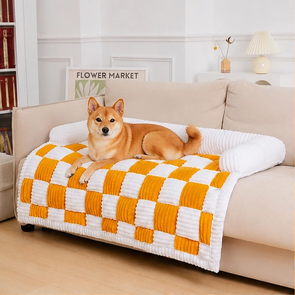 Denwyck – Plush Checkered Anti-Slip Dog Couch Mat & Furniture Protector + 50% OFF