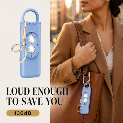 Keyward – 130dB Siren, Dual LED Light & USB Rechargeable Safety Alarm Keychain + 1+1 FREE