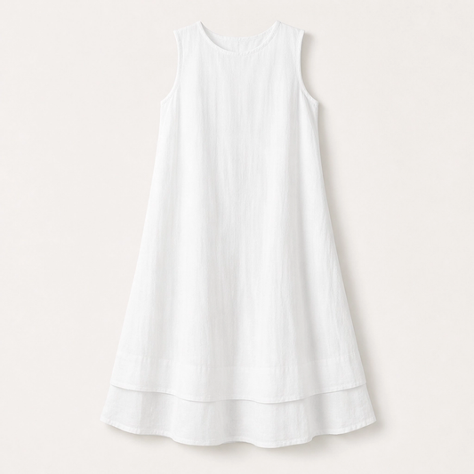 Veyla – Layered A-line Midi Dress with Hidden Pockets + 50% OFF