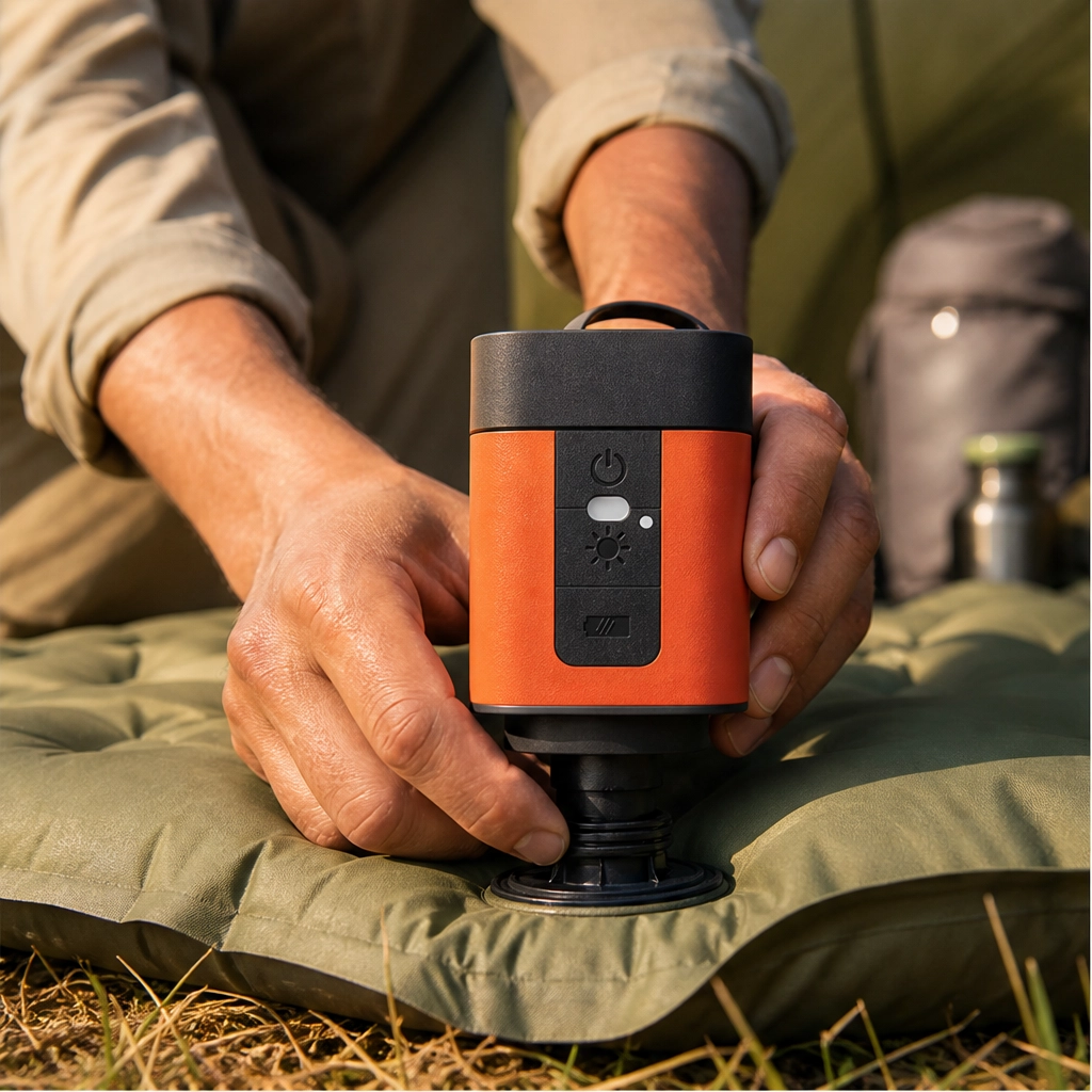 Trailwind™ – Cordless USB-Rechargeable Mini Air Pump with LED Light + 50% OFF