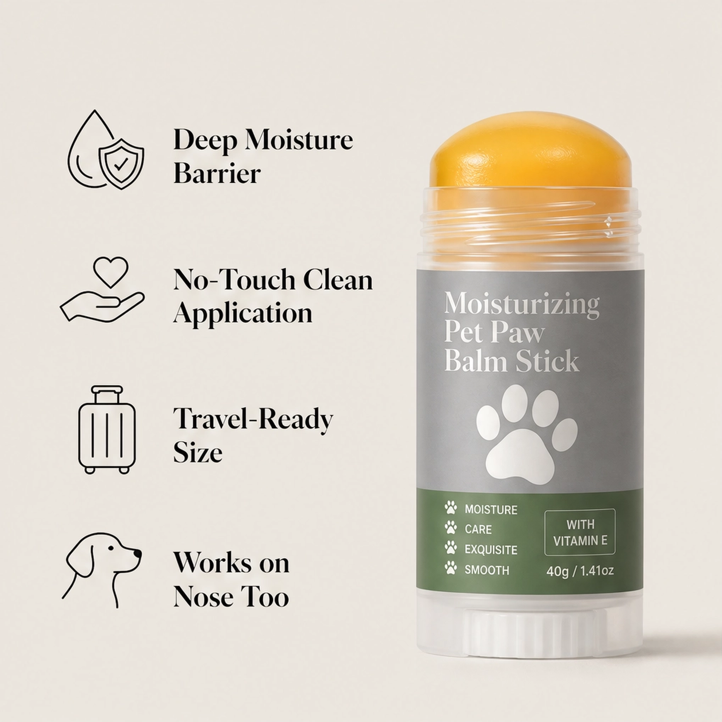 Roamwell – Glide-On Moisturizing Paw & Nose Balm Stick for Dogs & Cats + 1+1 FREE