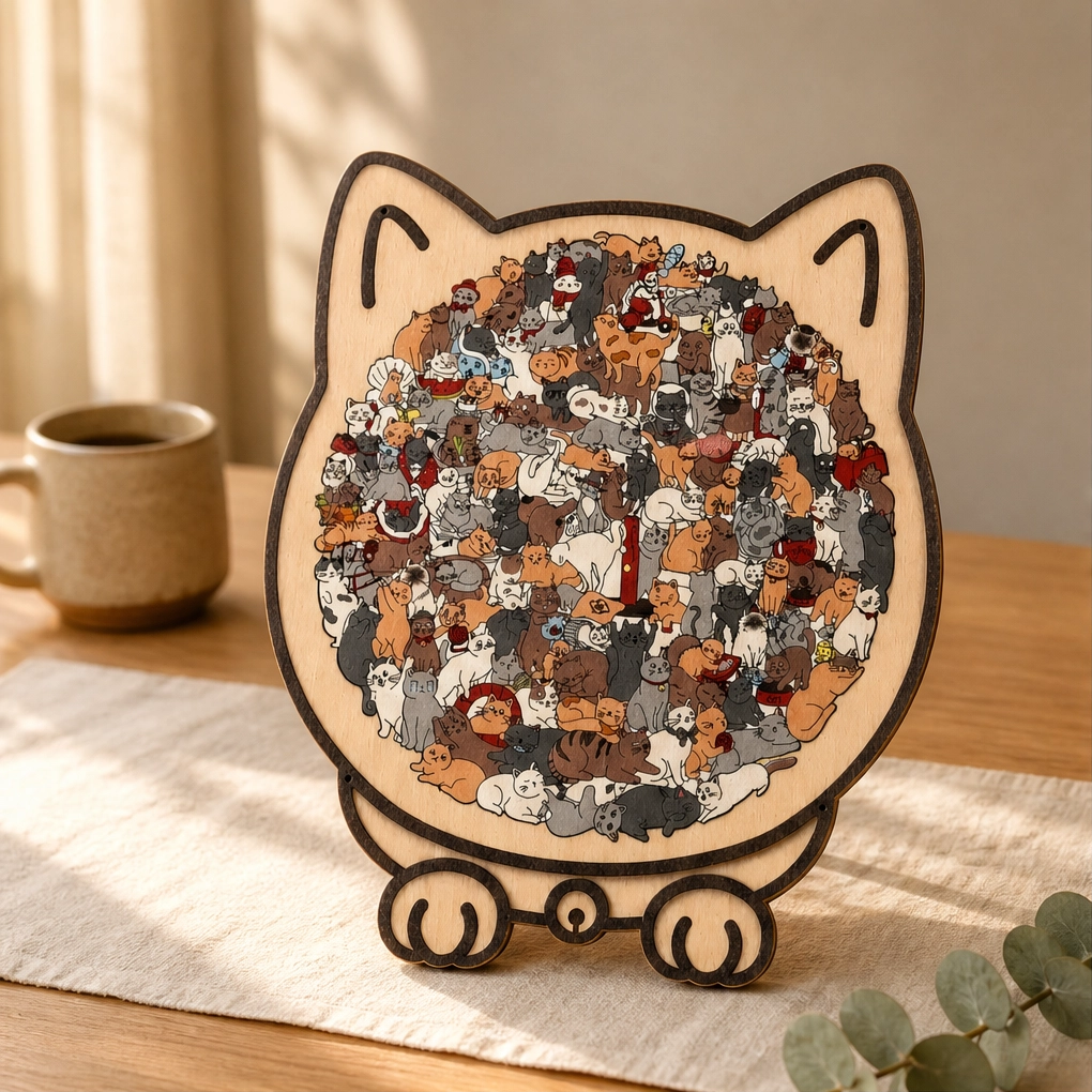 Birchpaw – Wooden Cat & Dog Puzzle with Display Stand + 50% OFF