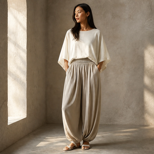 Rivelle – Batwing Top & Wide-Leg Two-Piece Lounge Set + 50% OFF