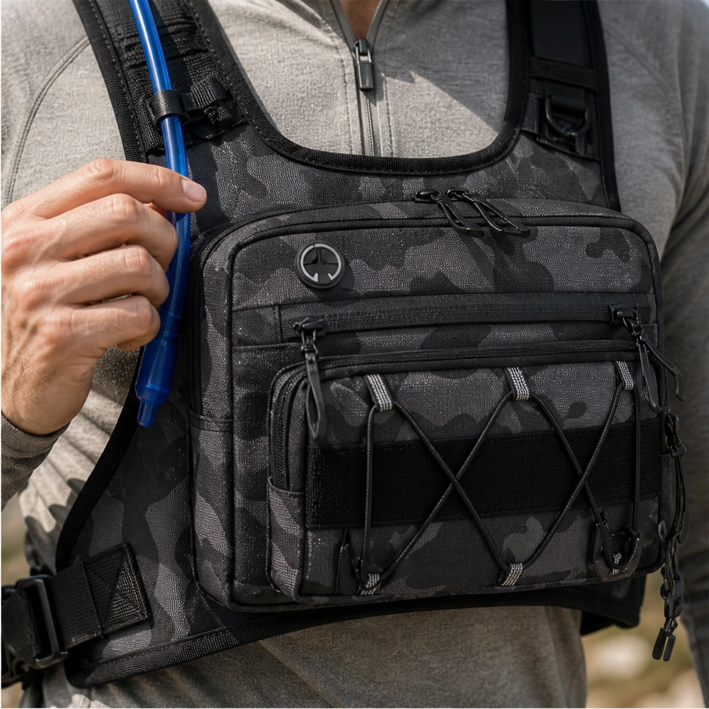 Flintrek – Hands-Free Hydration Chest Rig with 2L Bladder & Front Storage + 50% OFF