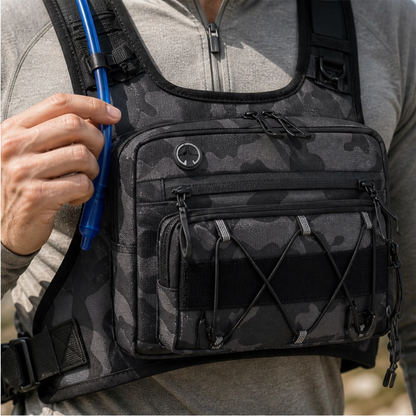 Flintrek – Hands-Free Hydration Chest Rig with 2L Bladder & Front Storage + 50% OFF