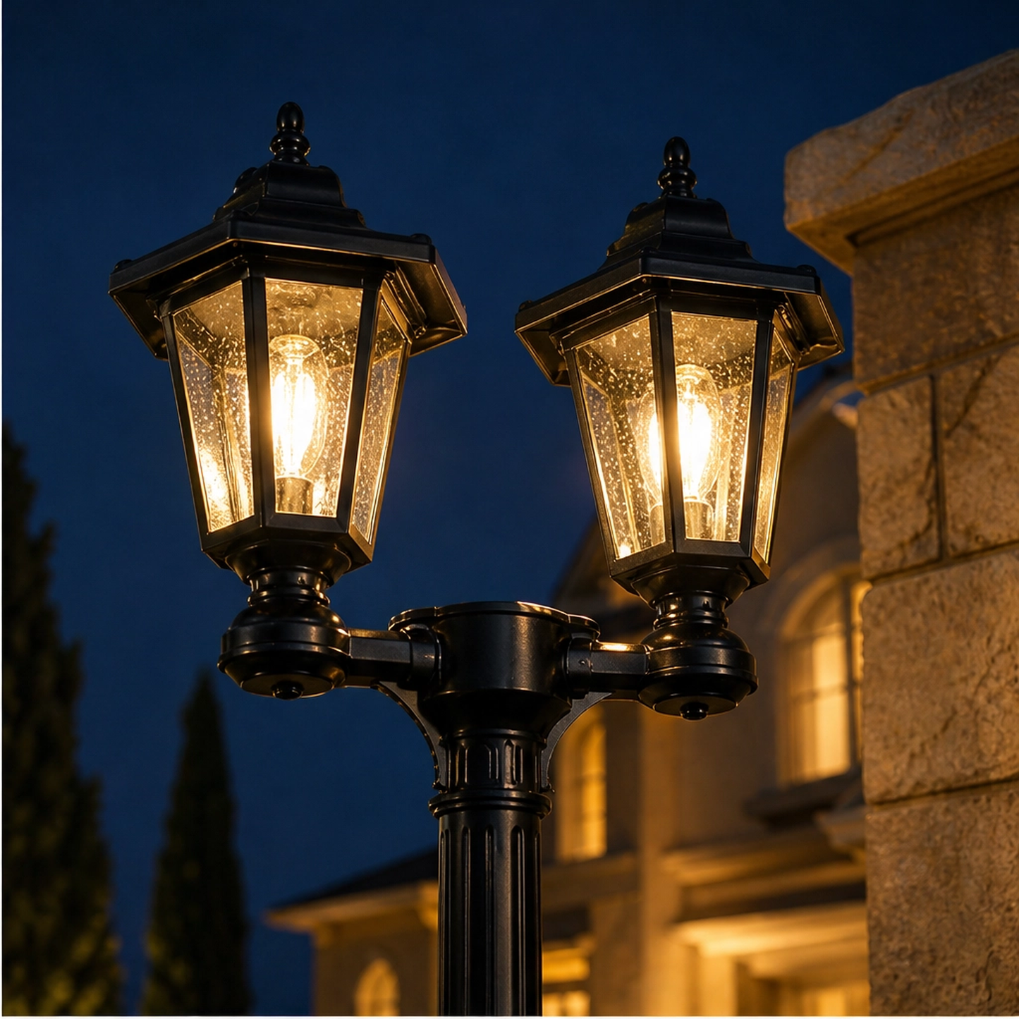 Duskholm – Solar Victorian Double-Head Lantern with Dusk-to-Dawn Glow + 50% OFF