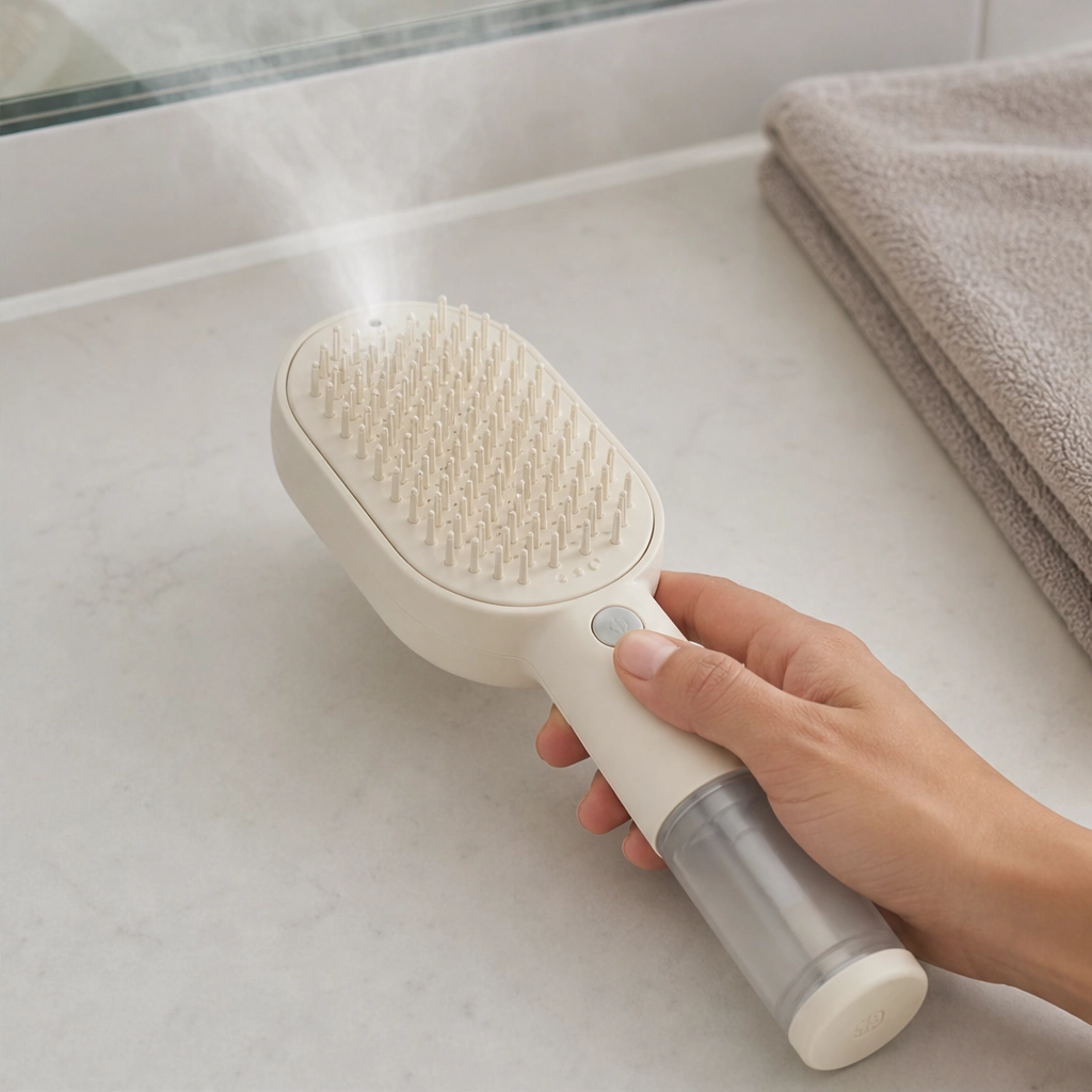 Soothecrown™ – Electric Scalp-Massage Hair Brush with Nourishing Mist & Self-Cleaning + 50% OFF