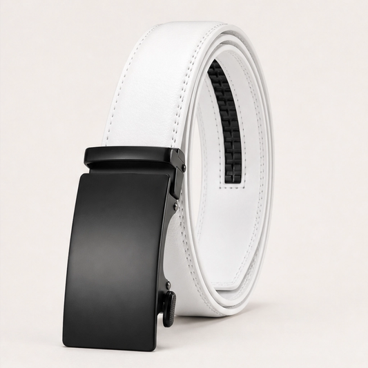 Latchford – Micro-Adjust Leather Ratchet Belt with Hidden Track + 50% OFF