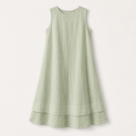 Veyla – Layered A-line Midi Dress with Hidden Pockets + 50% OFF
