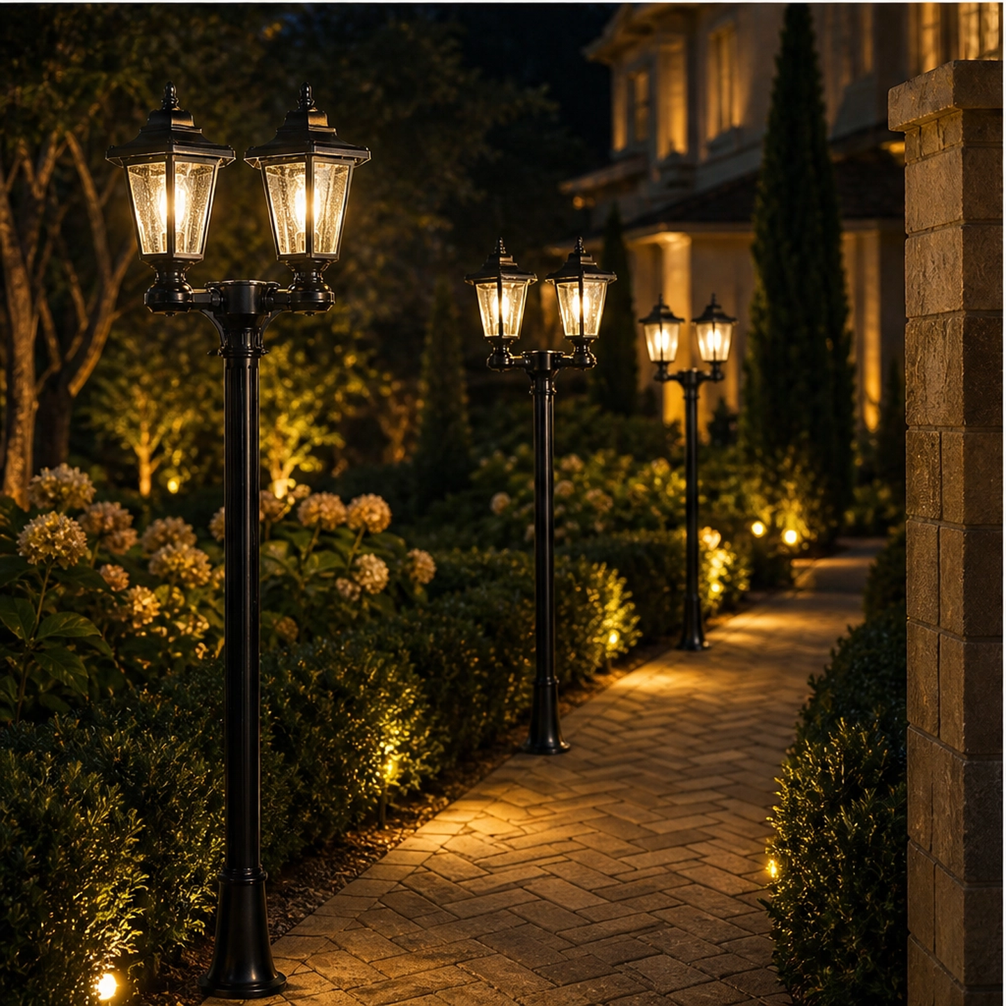 Duskholm – Solar Victorian Double-Head Lantern with Dusk-to-Dawn Glow + 50% OFF