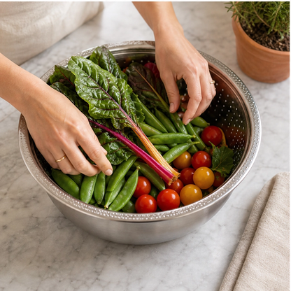 Prepwell – 3-in-1 Stainless Steel Basin with Grater Lid & Drain Basket + 50% OFF