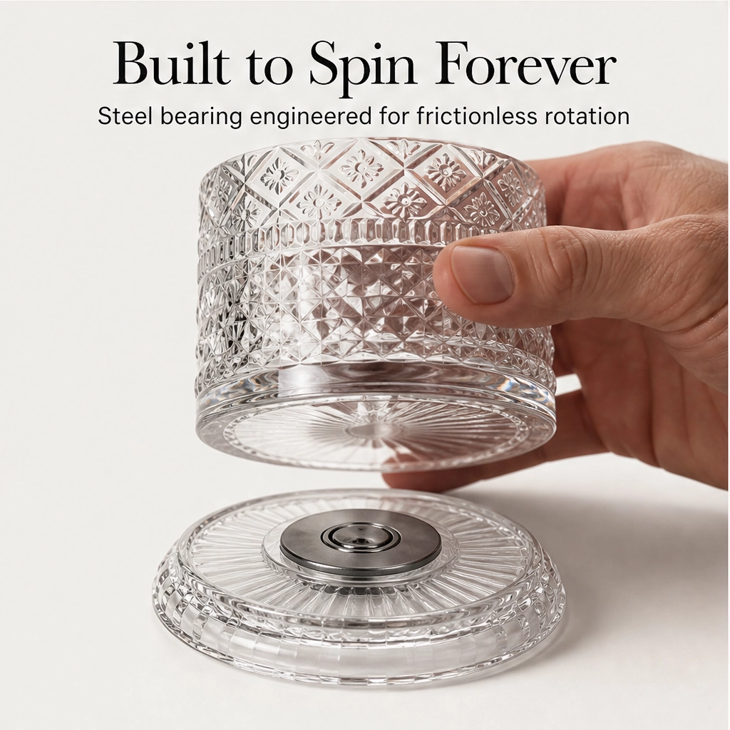 Caskwell™ – 360° Rotating Embossed Crystal Whiskey Tumbler + 50% OFF