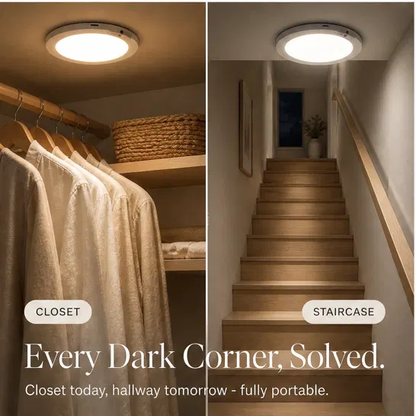 Lumenix™ – Wireless Motion Sensor Ceiling Light with 60-Day Battery & Magnetic Mount + 50% OFF