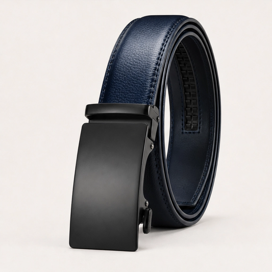 Latchford – Micro-Adjust Leather Ratchet Belt with Hidden Track + 50% OFF
