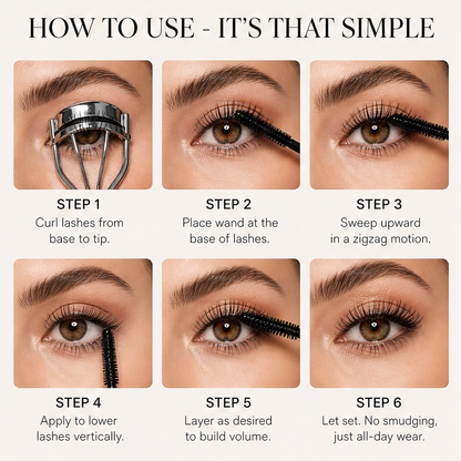 Plumelle – Clump-Free Lengthening & All-Day Curl Mascara + 1+1 FREE