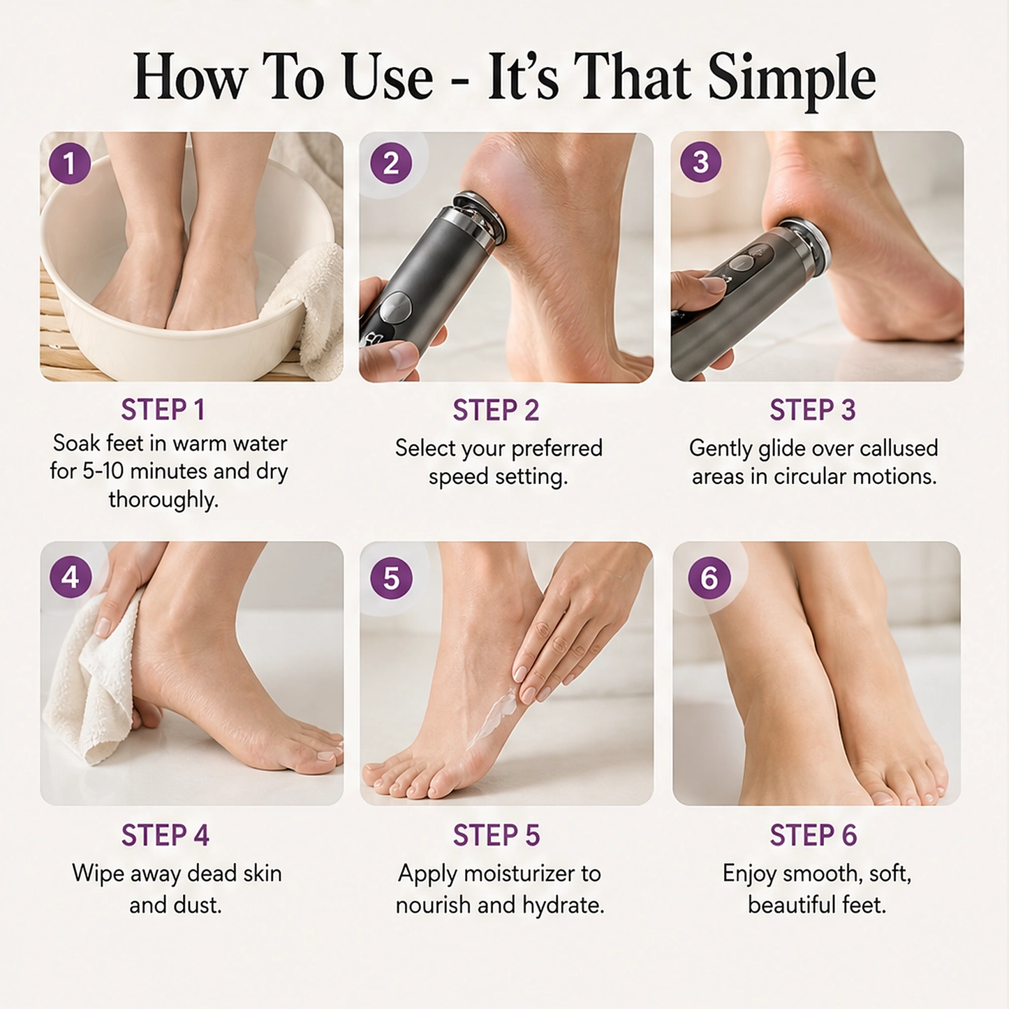 Pumira – 5-Speed Cordless Electric Callus Remover with 50 Sanding Pads + 50% OFF
