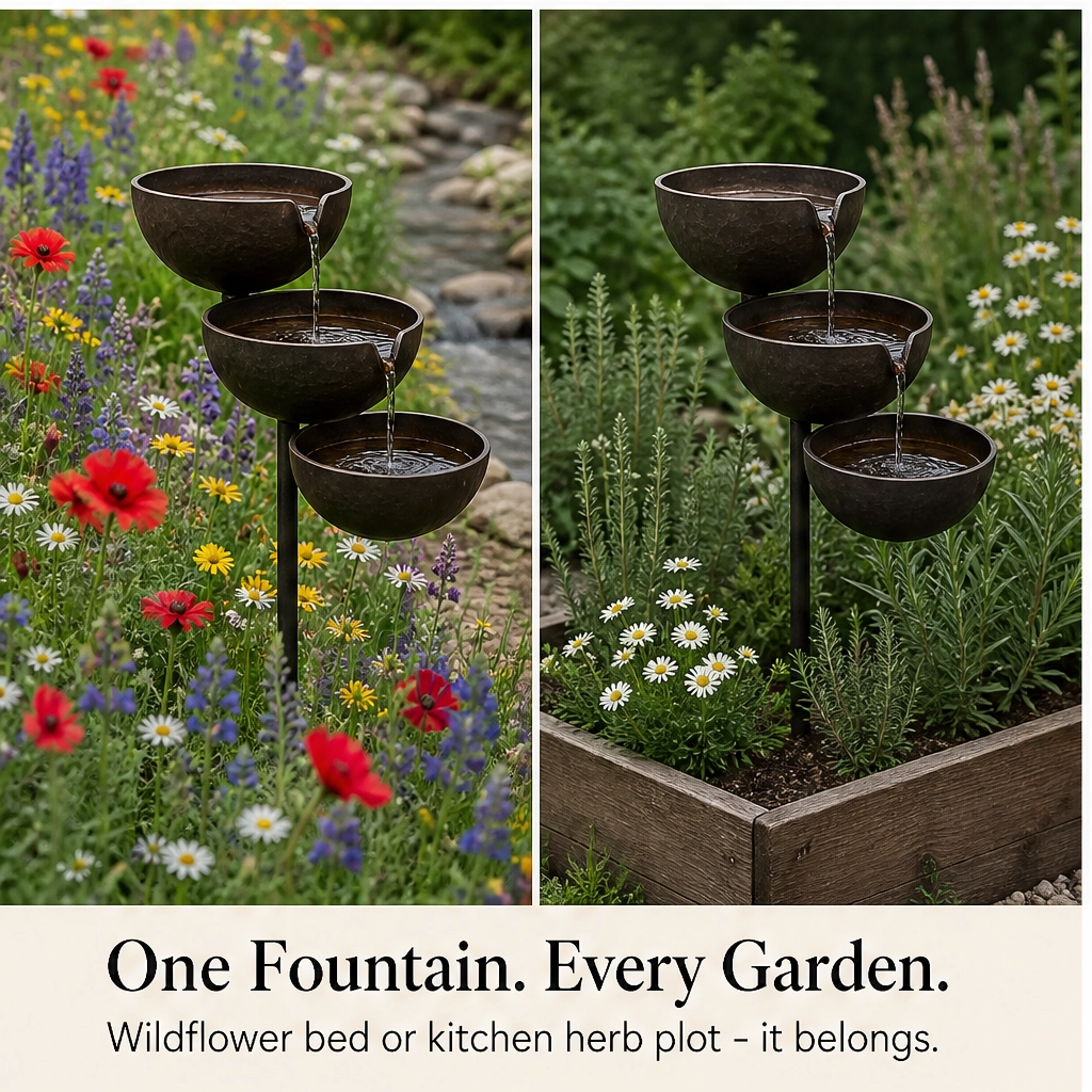 Rillbrook™ – 3-Tier Cascading Rain Catcher Bird Bath Garden Stake + 50% OFF